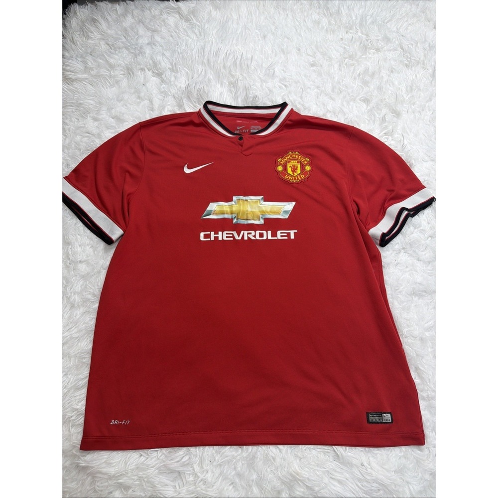 Nike 2014 Manchester‎ United Soccer Jersey Men's XXL 2XL Red Gismo #1 Dri-Fit